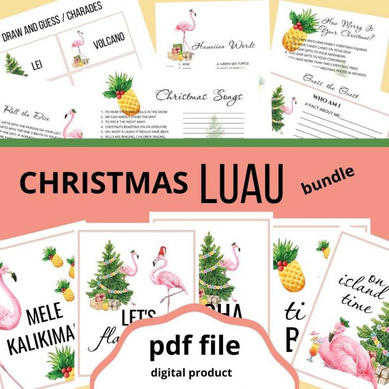 Free Christmas Luau Party Printables