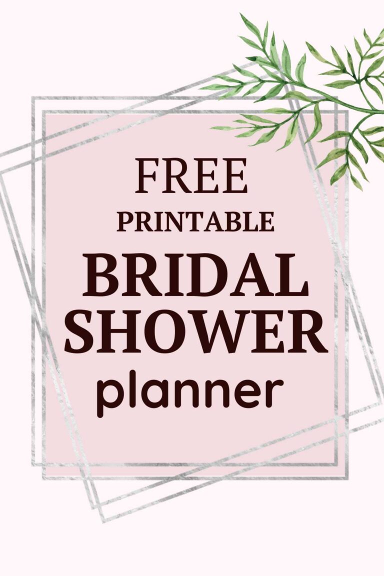 Bridal shower planner free printable 