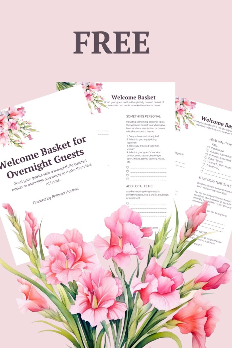 Welcome Basket Ideas List- Free Printable