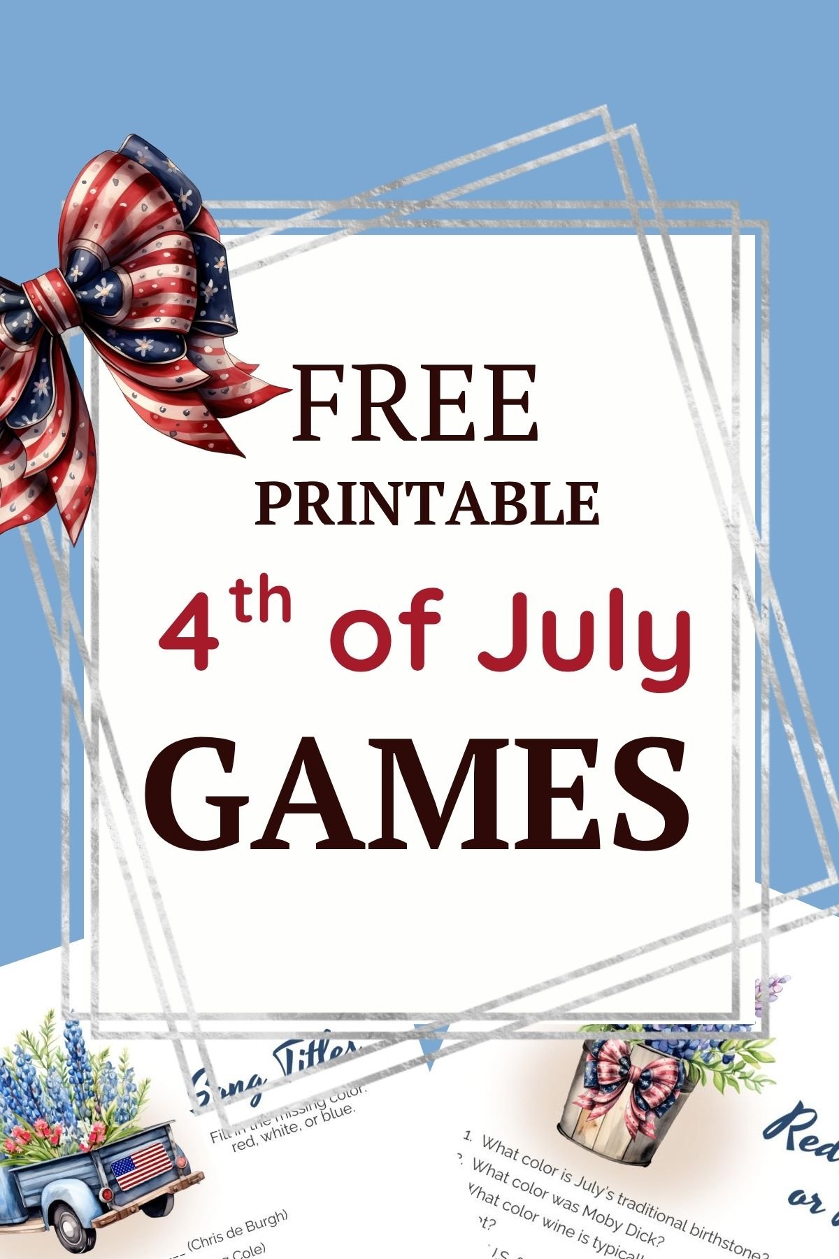 Free Printable 4th of July Games for adults and teens
