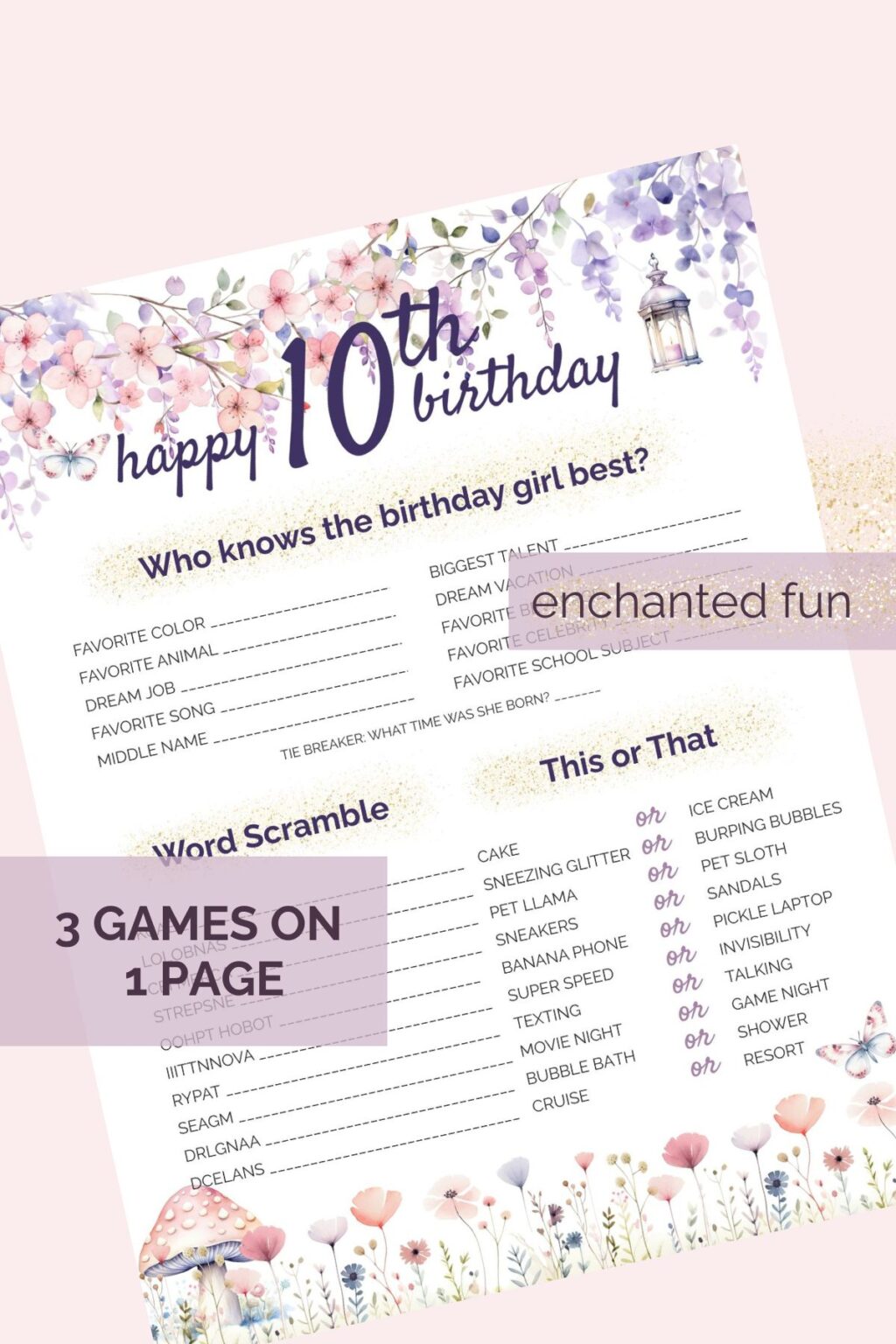 Enchanted 10th Birthday Games