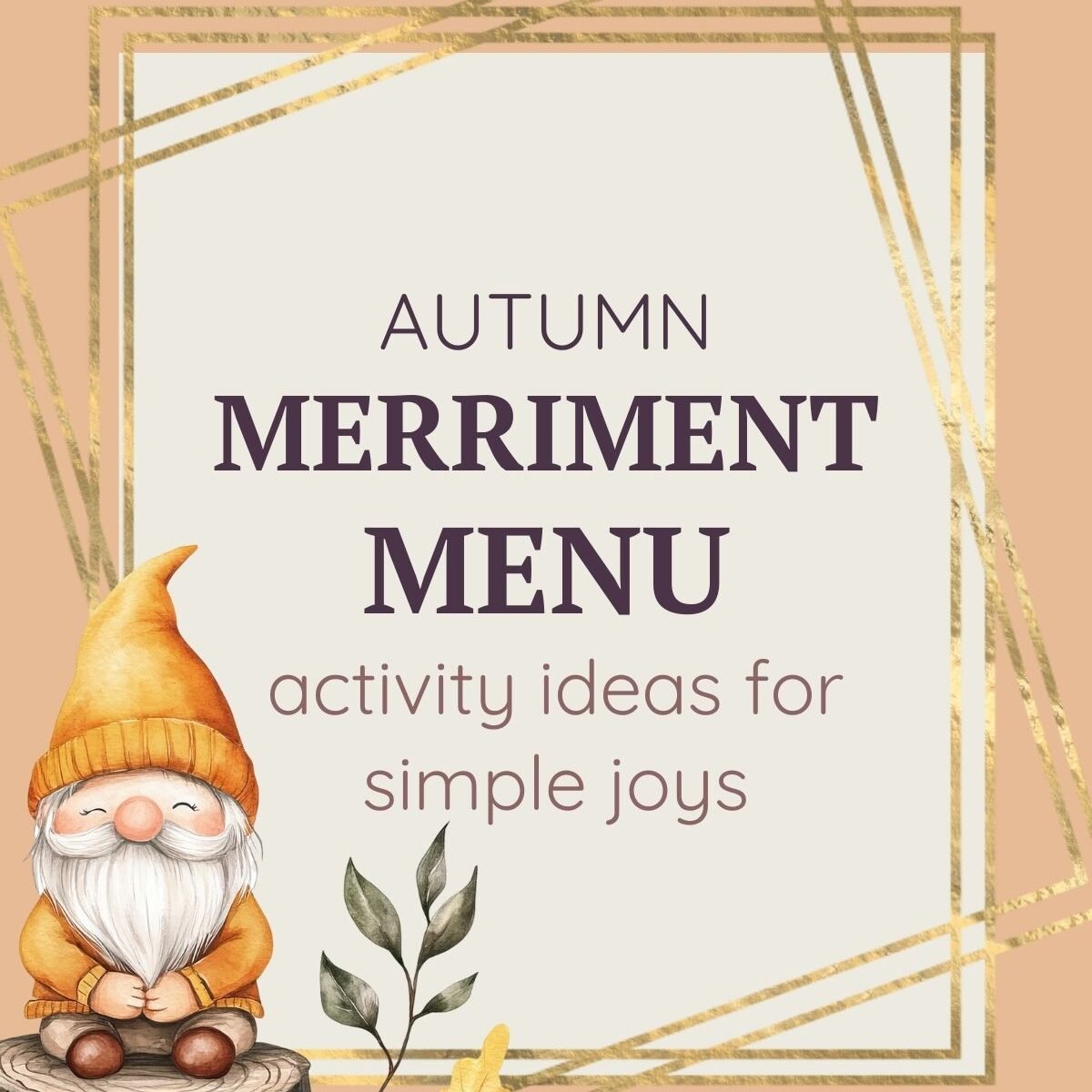 Autumn Merriment Menu – Weekly Activities