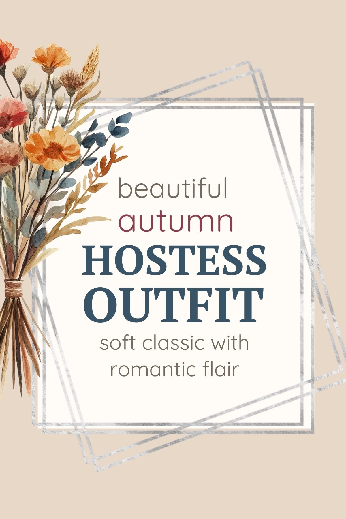 Beautiful autumn hostess outfit. Soft classic with romantic flair.