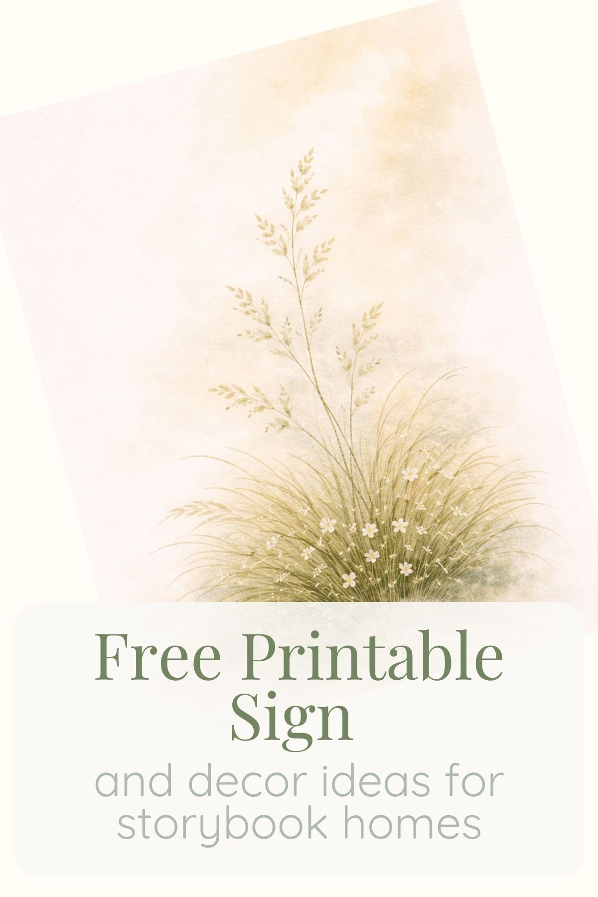Free printable sign: sunlit vines on a spring morning