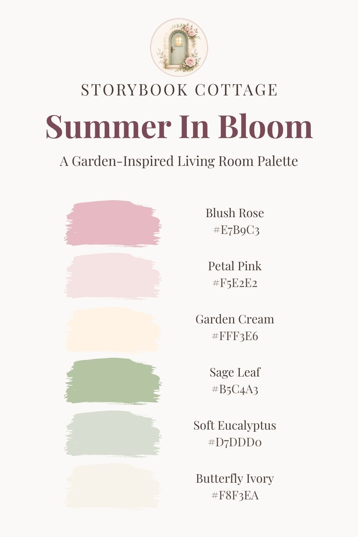 garden inspired living room palette Summer In Bloom: a garden-inspired color palette for the living room.